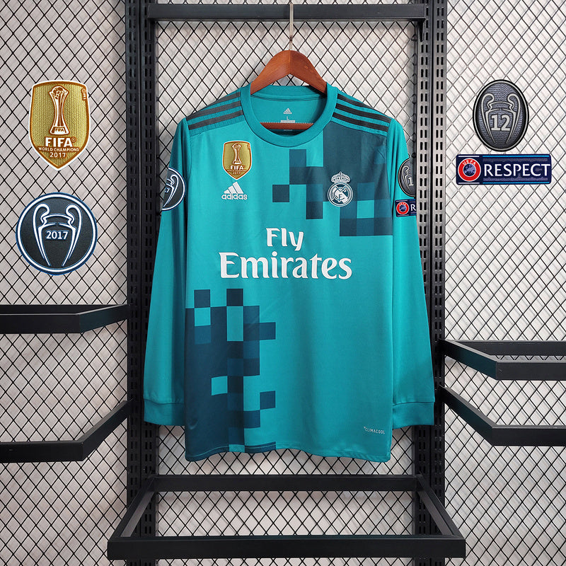 2017/18 Retro Real Madrid Long Sleeve Third Jersey - AscendoJerseys