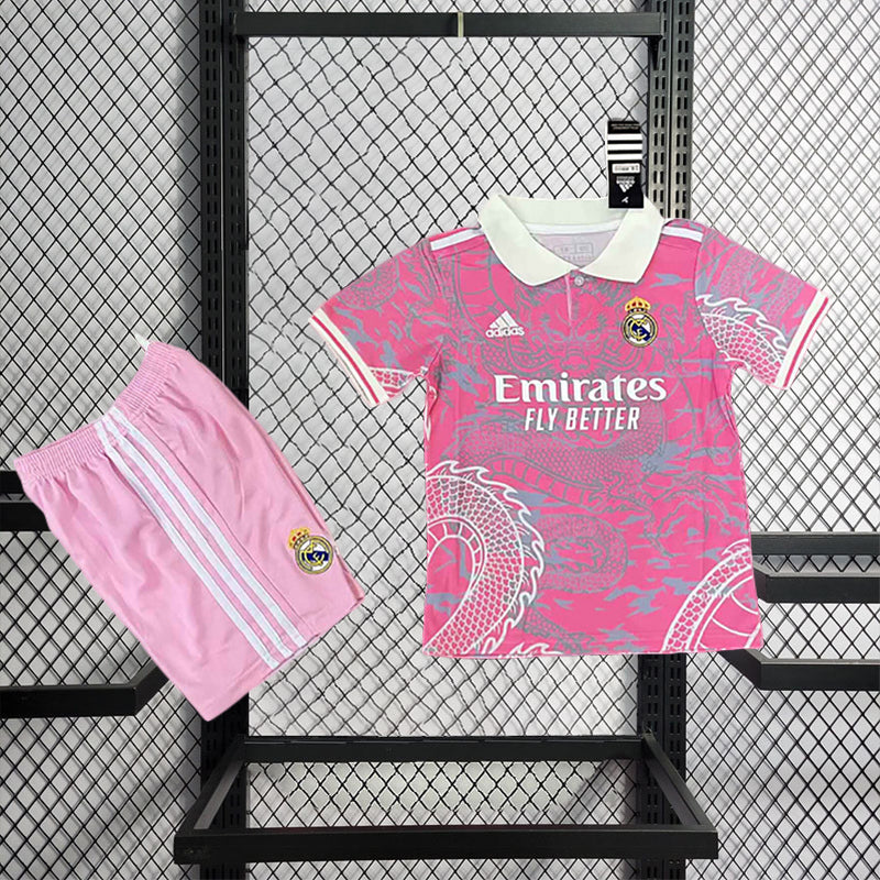 Real Madrid X Pink Dragon Kids Kit - AscendoJerseys